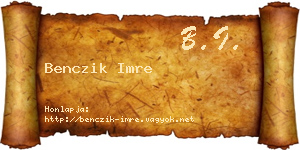 Benczik Imre névjegykártya