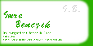 imre benczik business card